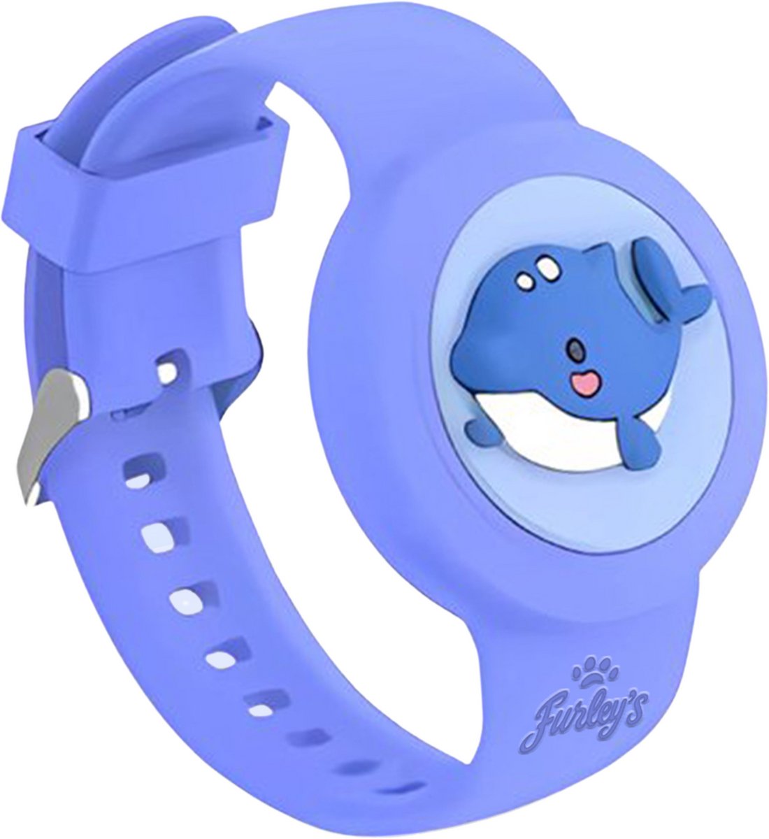 Furley’s Waterdichte Armband voor Kinderen - Geschikt voor Apple AirTag - Verstelbare Siliconen Band - Veilig Comfortabel - Blauwe Walvis