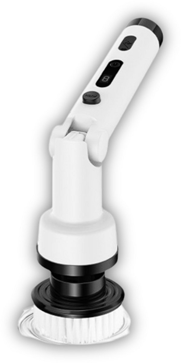 Purgato Elektrische Schoonmaakborstel - 30W - 9 Opzetborstels - USB Oplaadbaar - Draadloos - Wit