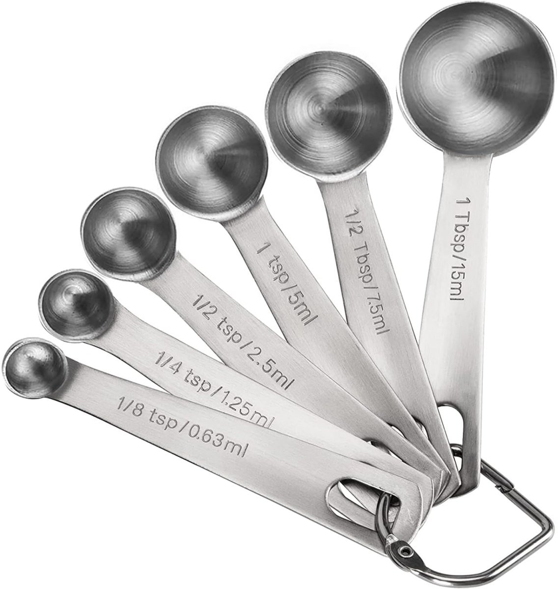 EXCITAT Maatlepels - Roestvrij staal - Maatlepelset - met metrische lepel - Geschikt voor bakken, desserts, koken en kruiden - Zilver