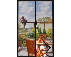 Magnetisch vliegenwerend gaas - Balkondeur vliegenwerende gordijn - 110 x 200 cm - Sterke magnetische sluiting - Beschermt tegen vliegen, muggen en insecten - Geschikt voor balkons, terrassen en deuren -- Gemakkelijk te verwijderen en reinigen
