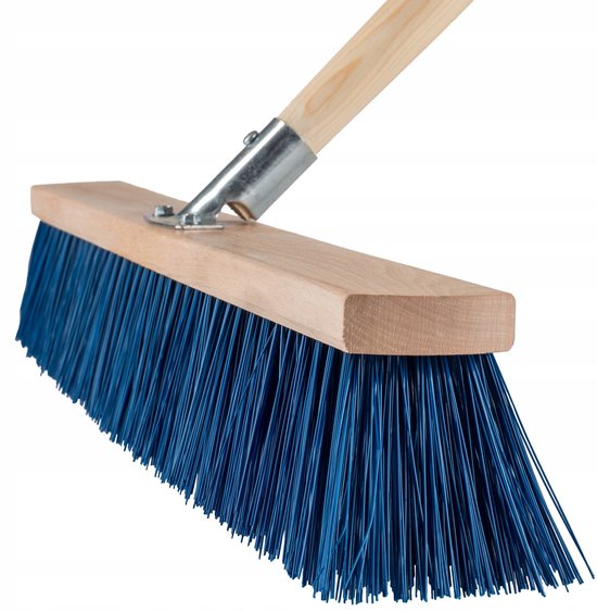 KADAX Straatbezem met lange steel van hout en nylon, veegbezem met metalen steelhouder, brede industriële bezem, comfortabele zaalbezem, zand, verschillende maten (60 cm) van KADAX — afbeelding 2