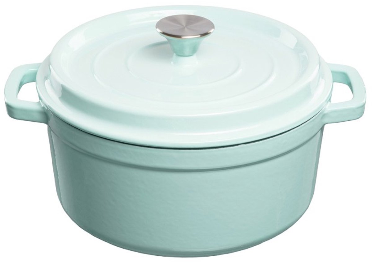 Grand Feu - Geëmailleerde gietijzeren braadpan - 3,5 ltr. - licht blauw