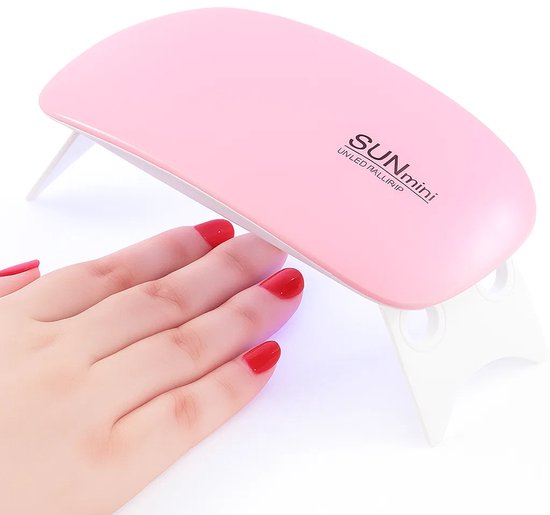 Lampe à ongles LED Premium I Sèche-vernis à ongles gel I Lampe à ongles I Mini Vernis à ongles I Sèche-vernis à ongles I Sèche-ongles USB I UV I 6 Watt I Rose