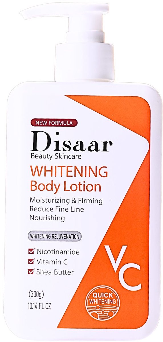 Disaar Whitening Bodylotion met Vitamine C, Niacinamide en Shea Butter – Hydraterend, Verstevigend en Verhelderend voor Droge Huid