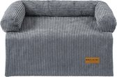 By Cee Cee Origineel Hondendeken Bank – Hondenkleed Bank - Hondenmand - Premium - Volledig Afritsbaar - Ribstof - Donkergrijs - 120x90 - Maat L - Rufus