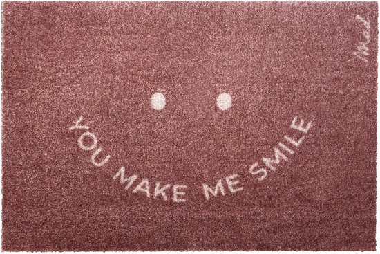Mad About Mats - AVA - SMILE - deurmat - schoonloop/scraper - wasbaar - 50x75cm