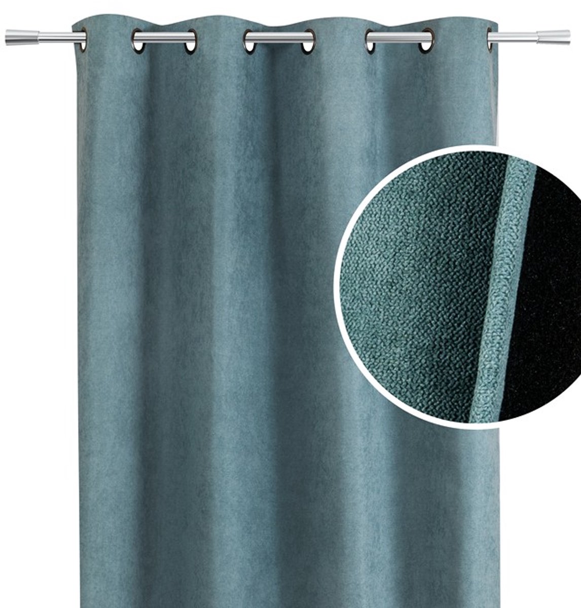 Home Style Kant en Klaar Gordijn – Verduisterend & Thermisch – Met Ringen – 140x260 cm – Mintgroen