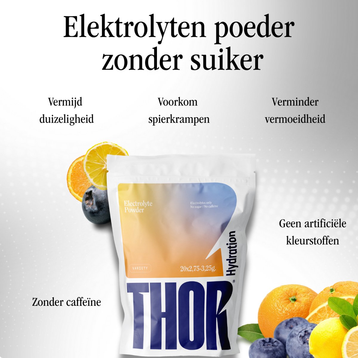 Goedkoopste Daily Hydration - Electrolyte sticks (20 sticks - elektrolyten poeder) - Variety - mixed flavors, zero sugar - Thor Hydration