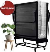 Troonz® Luxe Logeerbed Livorno - Opklapbed - Eenpersoonsbed - incl. Koudschuimmatras - Spiraalbodem
