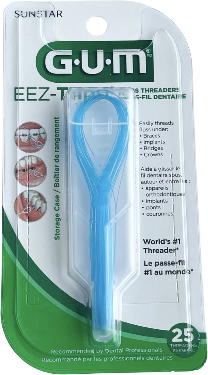 Goedkoopste GUM EEZ-Thru Floss Threaders - Flosdraad - Orthodontische Beugel - Kronen - Vaste Bruggen - Tandheelkundige implantaten - 25 stuks