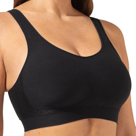 Naadloze Push Up BH - Maat XXL - Zwart - Shapetape - BH Dames Zonder Beugel - Naadloze BH - Comfort BH - Magic Bra - Brede bandjes - Beha met Sluiting - Niet-voorgevormde BH - BH met Vulling