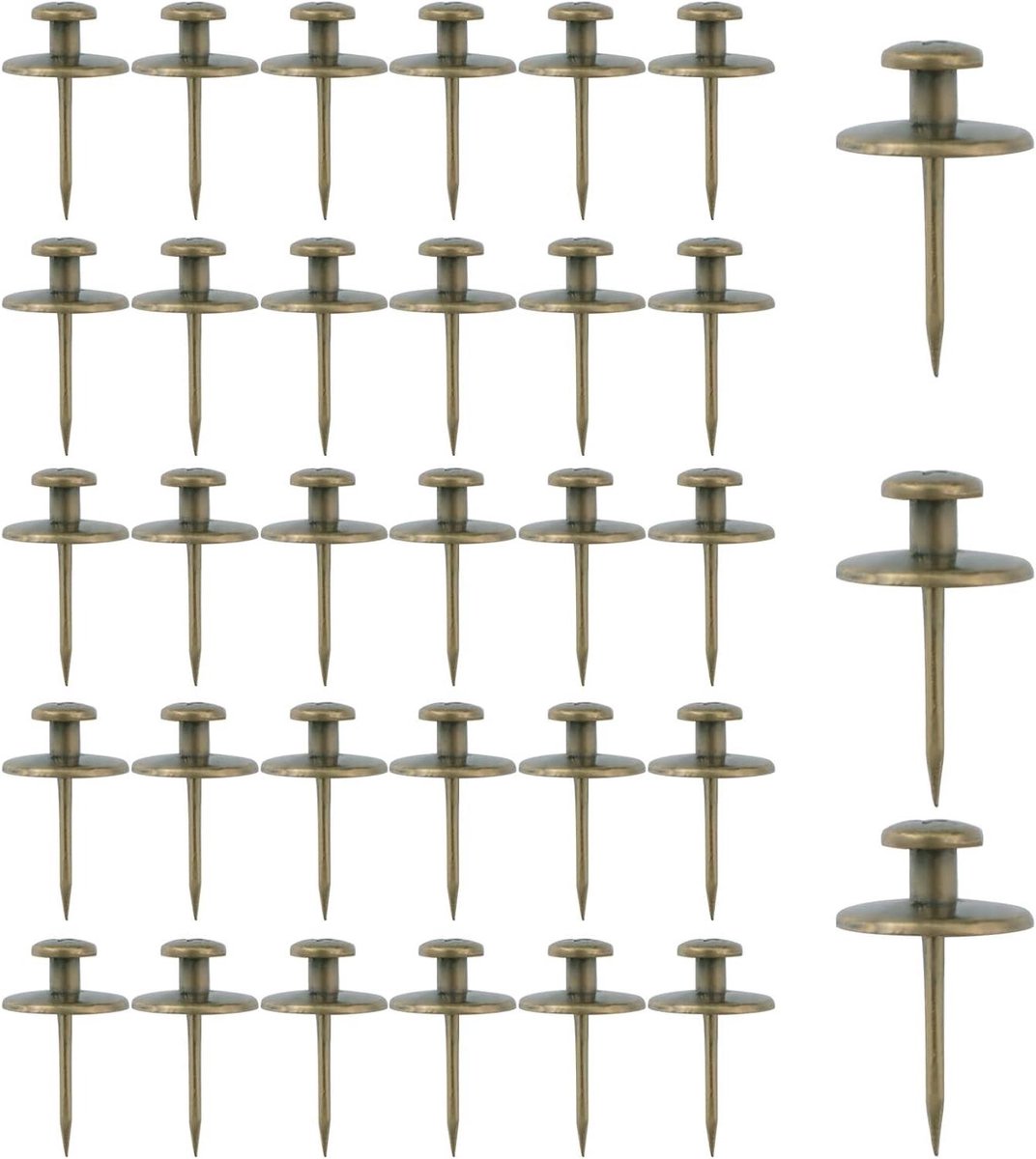 Allecto Premium - Drukknijper Foto Haken - 30 stuks - Duimanker Haak - Foto's Ophangen - Vijf-puntige Ster Stijl - Zink Alloy Duimspijkers - Home Office - Houten of stoffen muur - Brons