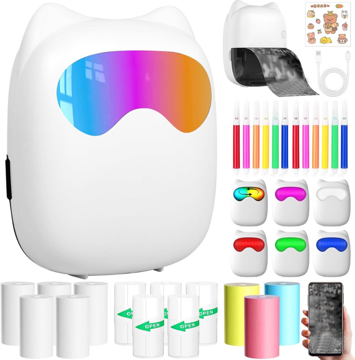 Mini printer - Pocket Fotoprinter - Thermische - Draadloos voor Mobiel