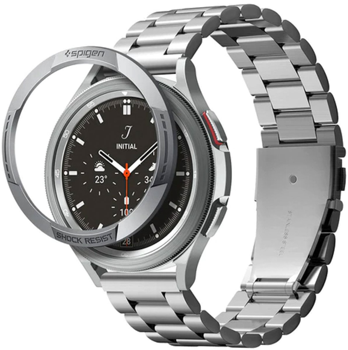 Spigen Chrono Shield geschikt voor Samsung Galaxy Watch 4 Classic - 46 mm - Silver