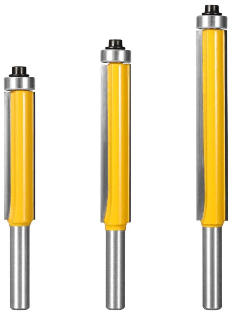 Allecto plus - Kantenfrees 8 mm schacht 3 stuks met kogellagers - Houtbewerking