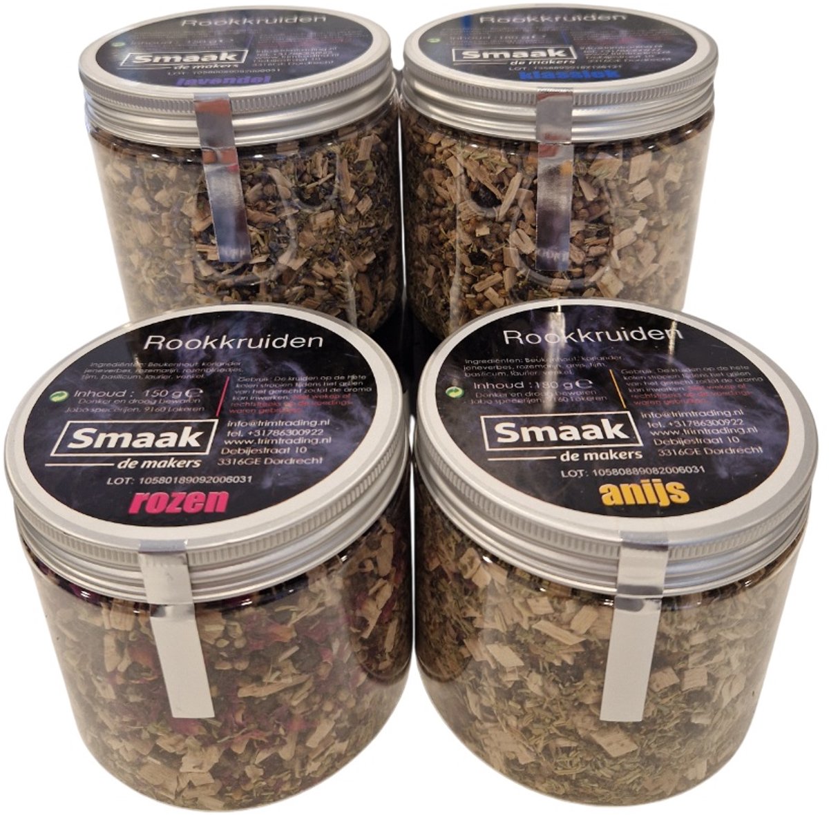 Voordeelpakket SMAAK Rookkruiden Anijs, Klassiek, Lavendel en Rozen - 4 potten!