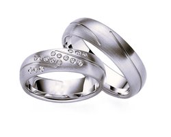 Jonline SET Trouwringen Titanium Design Zirkonia| Vriendschapsringen |Relatie ringen | Set Ringen|