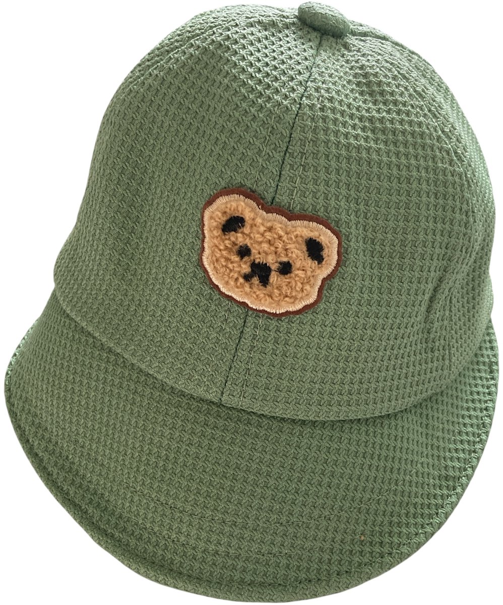IL Bambini - Zonnehoedje baby - Baby hoedje - Zonnehoed kind - Bucket Hat- 8 tot 36 maanden - Beer - Groen