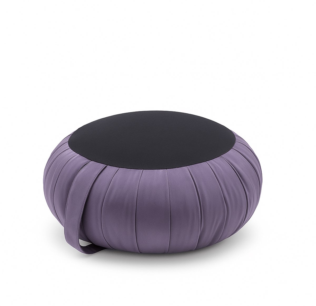 Zafu meditatiekussen rond 35 cm – hard & stevig kapok – yoga kussen / meditatiekussen – Paars – met draaglus