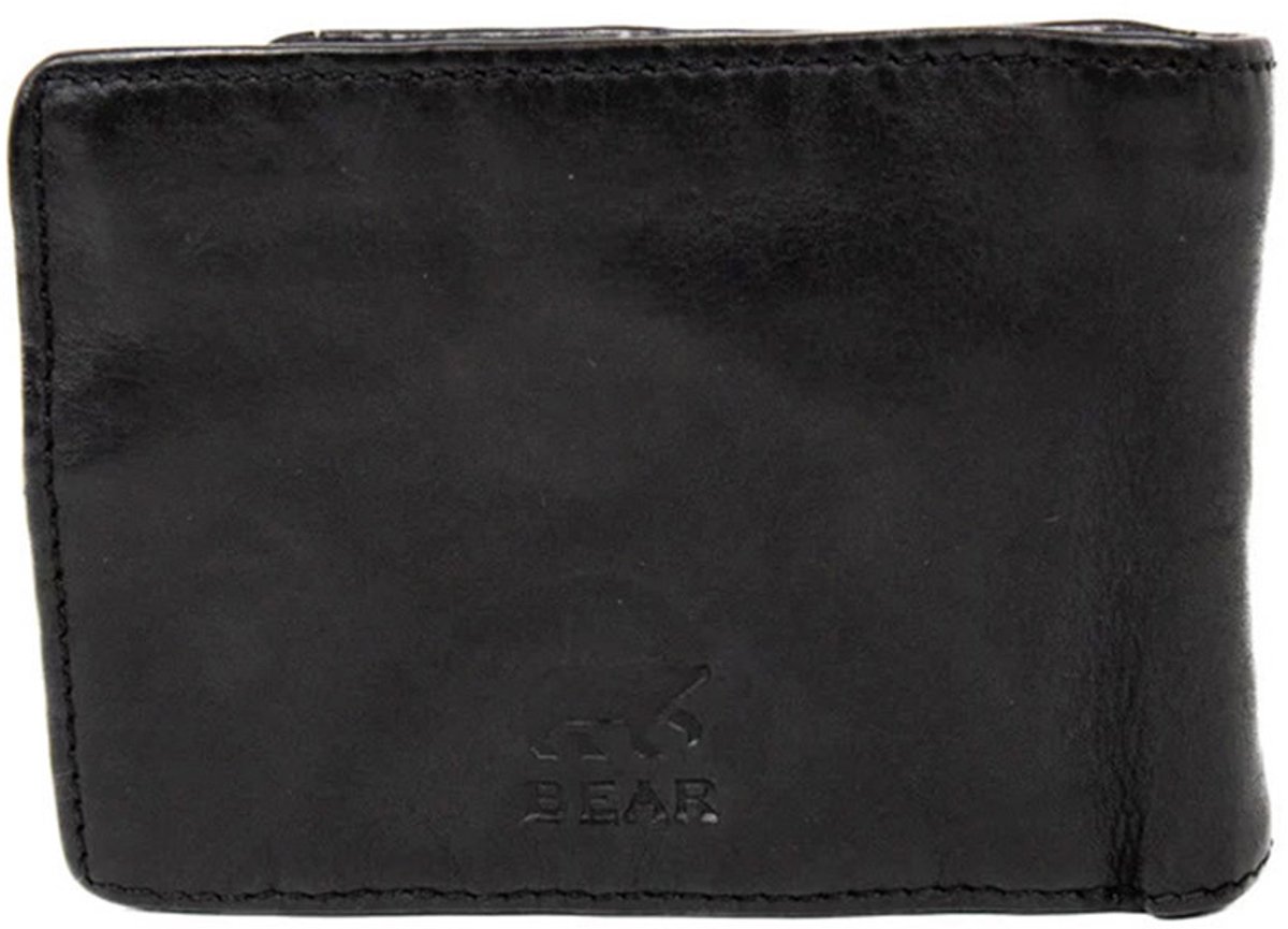 Bear Design Portemonnee / Portefeuille Heren - Billfold - RIFD - Leer - Joep - Zwart