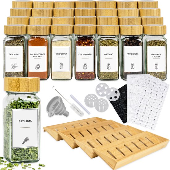Vier-in-één kruidenbox - Kruidenboxset - Keukenkruidenpot - kruidenrek - Kruidenbox