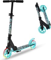 Suotu Kinderstep - 145mm Lichtgevende Wielen - Step - Speelgoed Jongens/Meisjes - Max stuurhoogte: 85 cm - tot 50 kg - Aluminium - Blauw/Zwart