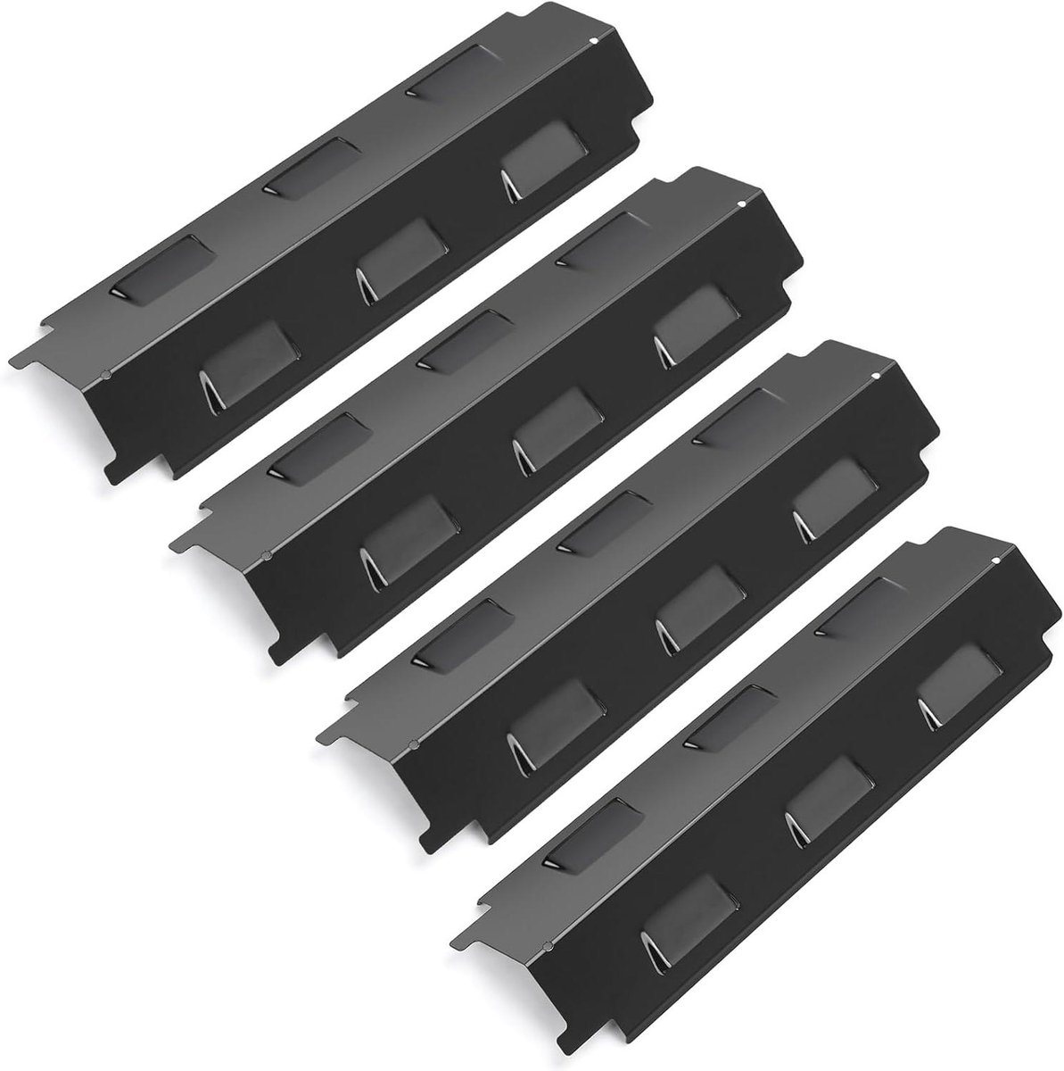 JGS Premium - Vervangende branderdeksel voor gasbarbecue - 37 cm - Meteor en Apollo modellen - Porseleinen stalen thermoskan - Set van 4