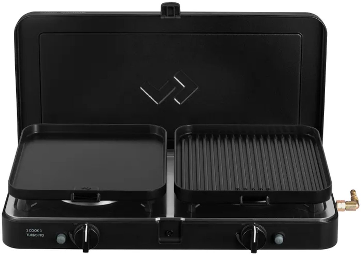 CADAC Dometic 2 Cook Turbo FFD Deluxe – Lichtgewicht 2-pits Kooktoestel – Turbobranders – Incl. Grill- & Bakplaat