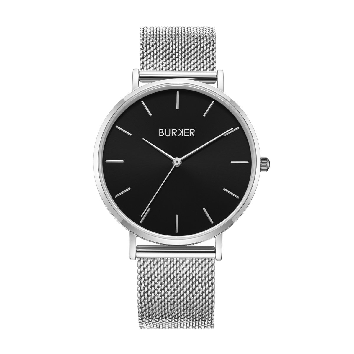 BURKER Ruby Horloge Dames - Rond - Zilver Zwart - Milanese Band - 38 mm