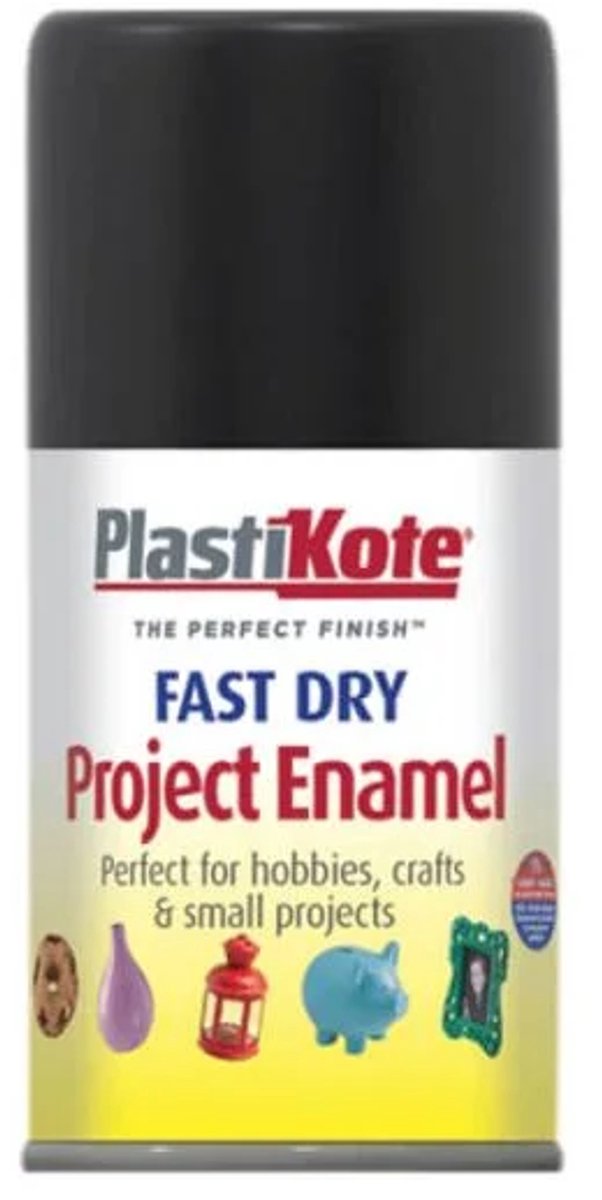 Plastikote Fast Dry Enamel Spray 100ml Mat Zwart