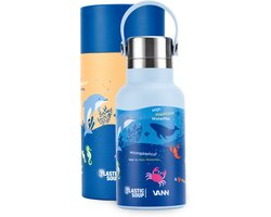 VANN 100% RVS kinderdrinkfles Plastic Soup Foundation - Schoolbeker voor kinderen van RVS - Onderwaterwereld
