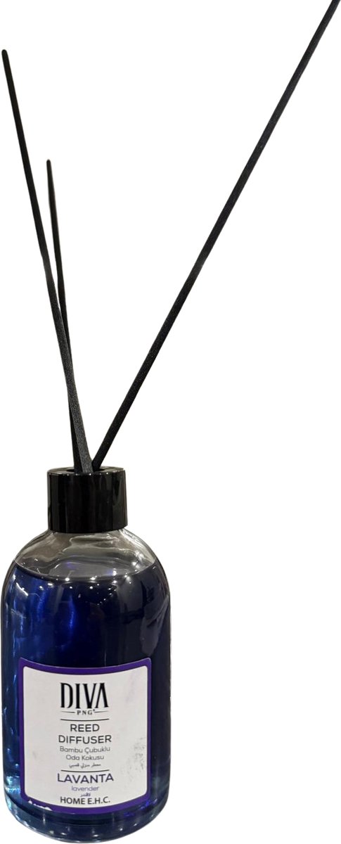 DIVA PNG Reed Diffuser Lavender 100ml – Geurstokjes Lavendel – Luxe Huisparfum met Bamboestokjes – Langdurige Geurverspreider