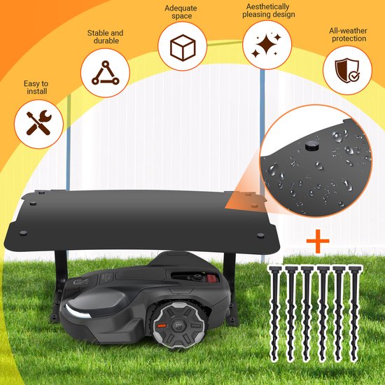 Garage voor robotmaaier Grasmaaiergarage Robotmaaiergarage Regenkap Robotmaaier Dak Opklapbaar Afdak van Merkloos	 — afbeelding 3