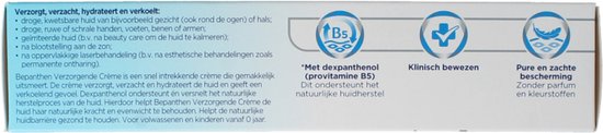 Uitleg Bepanthen Verzorgende Crème: met Dexpanthenol, klinisch bewezen, puur en zacht.