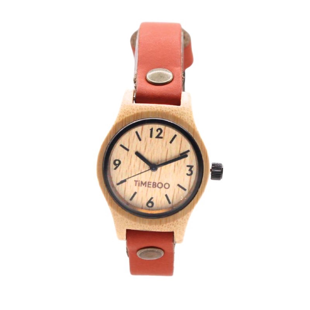 Timeboo horloge Small | Bamboe houten horloge | dames - leer - Terra