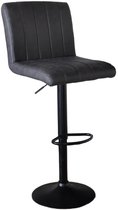 OFFRE SET : Tabouret de bar Anel 2 pièces avec dossier : microfibre anthracite avec base de tabouret de bar noir