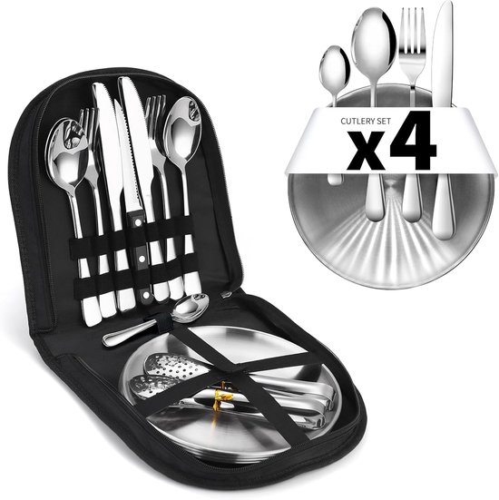 Rebel-Outdoor servies 4 personen – voordeelset – kleur naar keuze – I Love Kamperen Shop