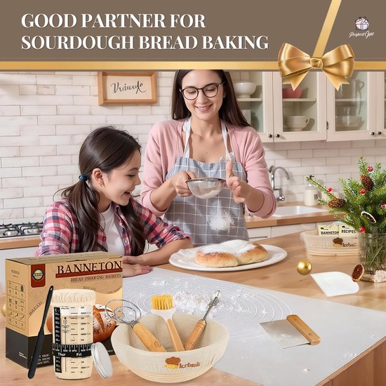 Brood bakken accessoires, rijsmandje voor zuurdeeg starterset Brood bakken accessoires, rijsmandje voor zuurdeeg starterset
