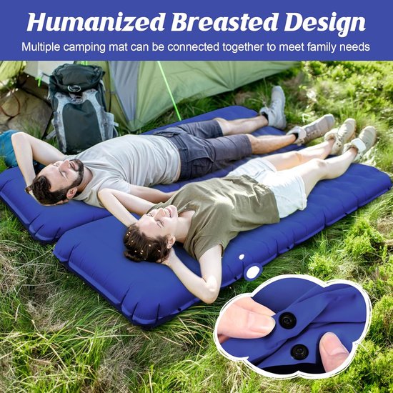 Self Inflatable Slaapmat met Voetpomp - 12 cm Dik Isolatiemat - Ultralicht Luchtmatras - Kleine Pakmaat - Opblaasbaar Matras - Campingmat - Slaapmat voor Buiten - Kamperen — afbeelding 2