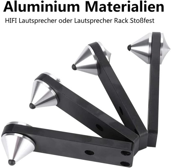 4x Aluminium Luidspreker Spikes voor Isolatie en Stabiliteit van Merkloos — afbeelding 2