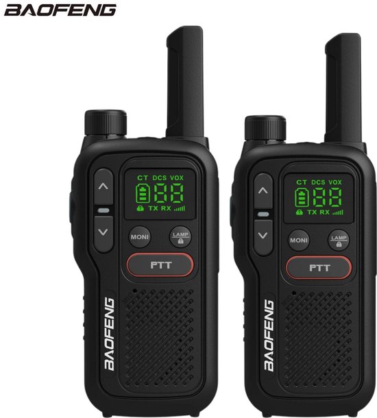 Boafeng BF-T18 - Walkie Talkie - Portofoon - Two Way Radio - PMR446 - tot 3km afstand - 2 Stuks