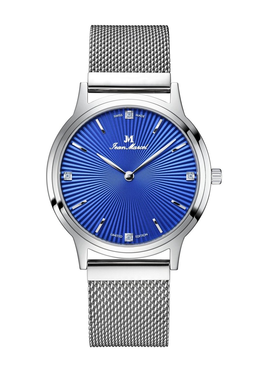 Jean Marcel Asteria - horloge - blauw kobalt - Milanese band - 36 mm