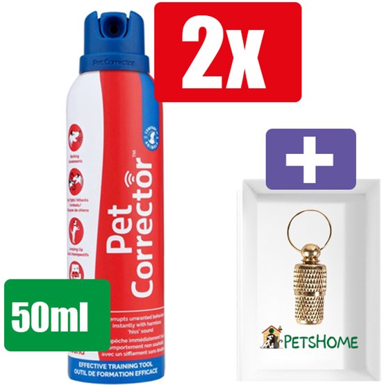 Company Of Animals Pet Corrector - 50ml - 2 Stuks - Inclusief PetsHome Goudkleurige Adreskoker