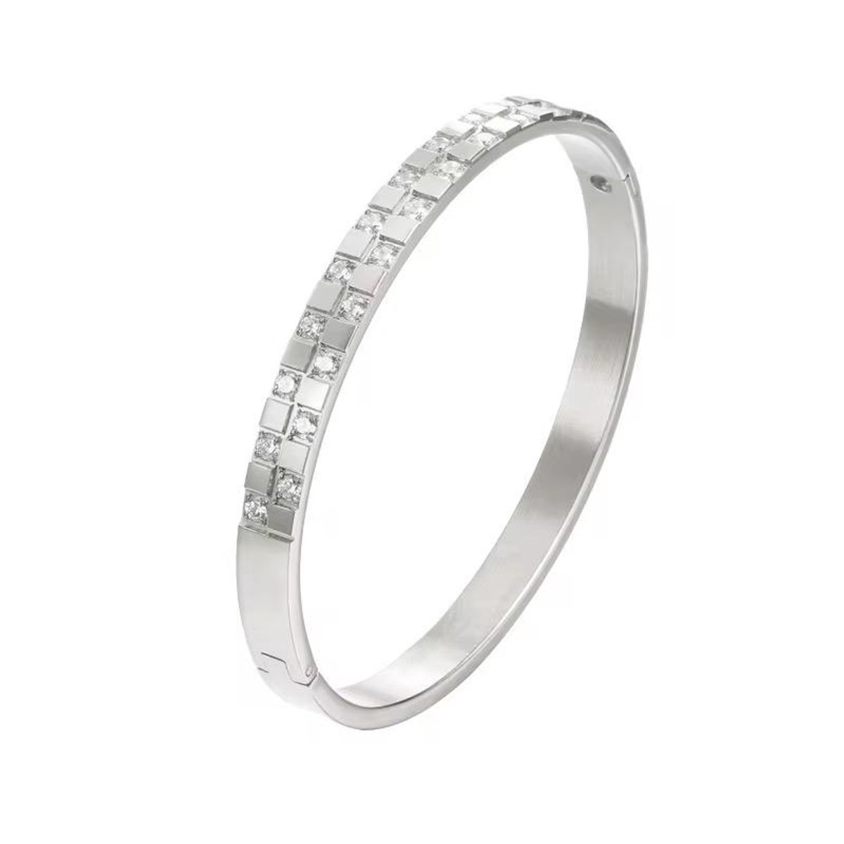 Cliste Couture - Bae Armband met cubic Zirkonia - 18k Verguld - Roestvrij staal - Armband dames - Waterproof - Sieraden voor vrouwen - Armband - cadeau - Verstelbaar - Zilver