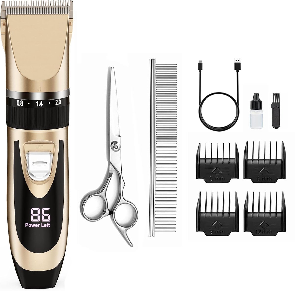 MKSS® Hondentondeuse - Hondentrimmer - Dieren Trimset - Goud en Zwart
