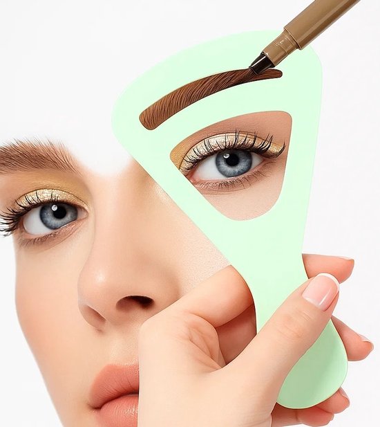Foto: Herbruikbare wenkbrauwsjabloon i wenkbrauw tekentool i wenkbrauw stempel i make up tool i wenkbrauwvormer