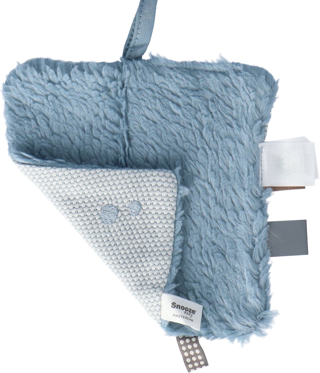 Goedkoopste Baby Speendoekje 15 x 15cm - Knuffeldoekje 100 biologisch katoen - Comfortdoekje Fresh Blue - Blauw - Snoozebaby