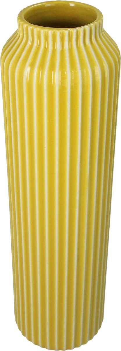 HD Collection Vaas Stoneware Mosterd 10,5x10,5x35,5cm Mustard