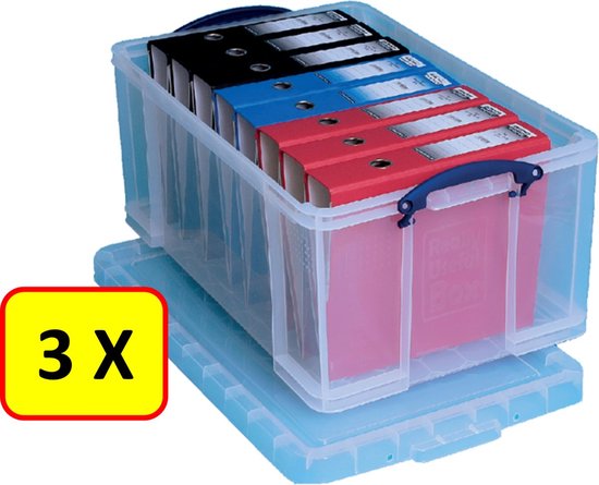 Storage Box Really Useful Box 64 Litre Rectangular Plastic Clear, 71 X 44 Cm - View #2