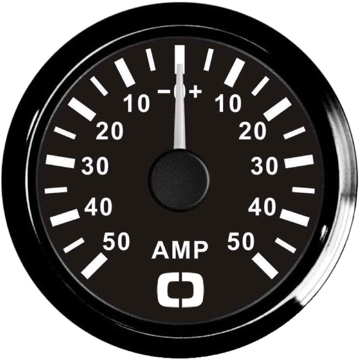 Osculati 12/24V zwarte Ampèremeter met Shunt 50A Ø51mm gatmaat | 27.320.23